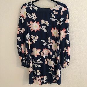 Billabong dress Tunic mini Size S scoop back Navy floral print